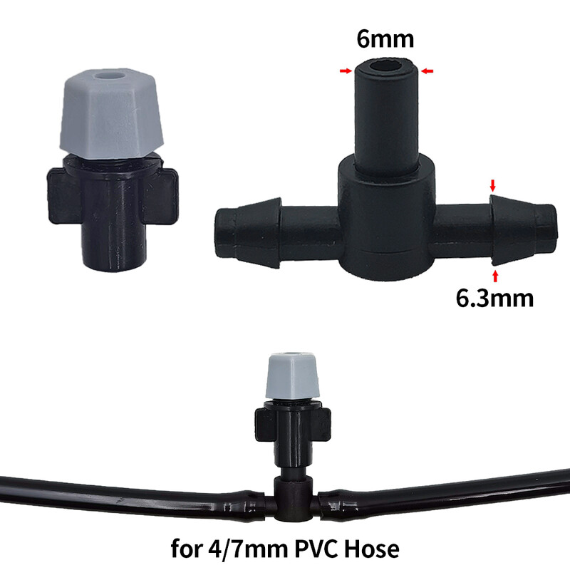 WUJIE 20 de bucăți din plastic pentru irigare pentru udare grădina capete de stropire cu aburire duză cu îmbinări în T pentru udare prin aburire