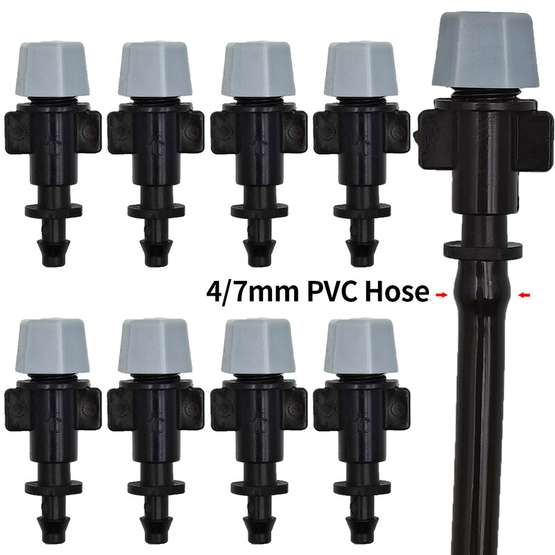 WUJIE 20 de bucăți din plastic pentru irigare pentru udare grădina capete de stropire cu aburire duză cu îmbinări în T pentru udare prin aburire