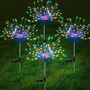 Solar Firework Light Dandelion 90/120/150/200 LED Smoke Light Garden Landscape Holiday Christmas Light DIY for Garden Decor