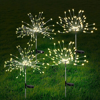 Solar Firework Light Dandelion 90/120/150/200 LED Smoke Light Garden Landscape Holiday Christmas Light DIY for Garden Decor