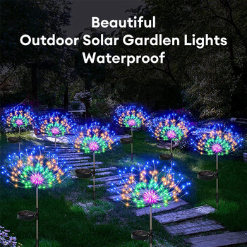 Solar Firework Light Dandelion 90/120/150/200 LED Smoke Light Garden Landscape Holiday Christmas Light DIY for Garden Decor