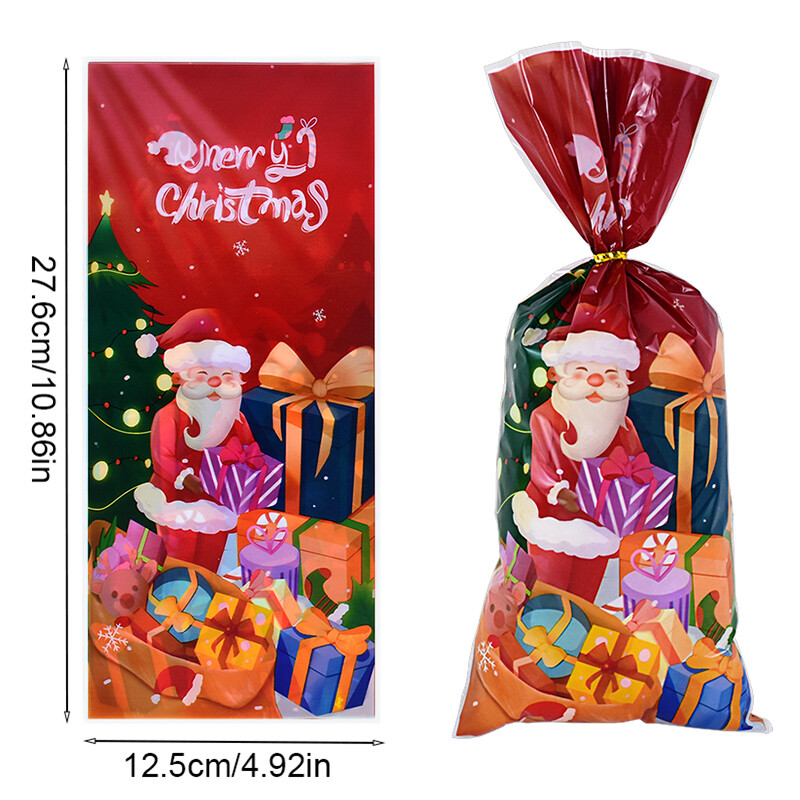 50/100 ks vianočných cukrovinkových vrecúšok s kravatami, darčekové balenie sušienok Santa Claus, vianočná dekorácia na doma, Navidad Nový rok