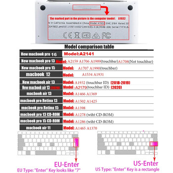 Κάλυμμα πληκτρολογίου για Apple Macbook pro13/16/15 Air13 ιντσών Θήκη Laptop σιλικόνης όλης της σειράς Clear Protector Skin A2941 A2442 A3113