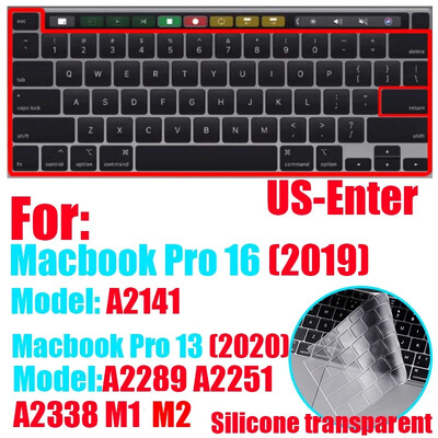 Husă pentru tastatură pentru Apple Macbook pro13/16/15 Air13 inch Toate seriile Husă din silicon pentru laptop, piele transparentă de protecție A2941 A2442 A3113