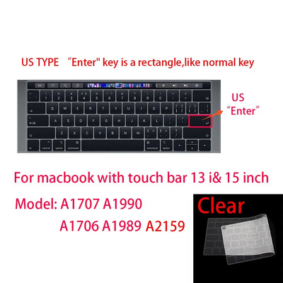 Husă pentru tastatură pentru Apple Macbook pro13/16/15 Air13 inch Toate seriile Husă din silicon pentru laptop, piele transparentă de protecție A2941 A2442 A3113