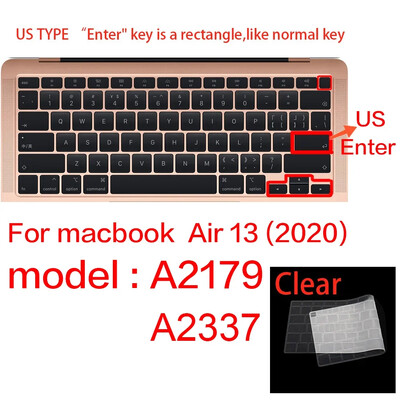 Husă pentru tastatură pentru Apple Macbook pro13/16/15 Air13 inch Toate seriile Husă din silicon pentru laptop, piele transparentă de protecție A2941 A2442 A3113