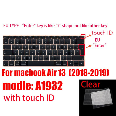 Husă pentru tastatură pentru Apple Macbook pro13/16/15 Air13 inch Toate seriile Husă din silicon pentru laptop, piele transparentă de protecție A2941 A2442 A3113