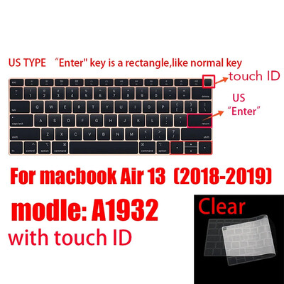 Husă pentru tastatură pentru Apple Macbook pro13/16/15 Air13 inch Toate seriile Husă din silicon pentru laptop, piele transparentă de protecție A2941 A2442 A3113