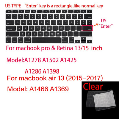 Husă pentru tastatură pentru Apple Macbook pro13/16/15 Air13 inch Toate seriile Husă din silicon pentru laptop, piele transparentă de protecție A2941 A2442 A3113