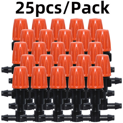 KESLA 25 ks Nastaviteľná plastová tryska na kvapkovú závlahu 4/7 mm T-konektor Zavlažovacia tryska na chladenie zavlažovania skleníka