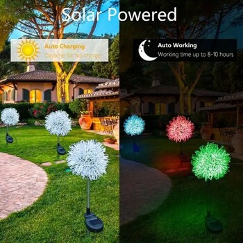 Solar Dandelion Wire Ball Garden Lamp Αδιάβροχο φωτιστικό τοπίου LED εξωτερικού χώρου，Φωτιζόμενη διακόσμηση κήπου