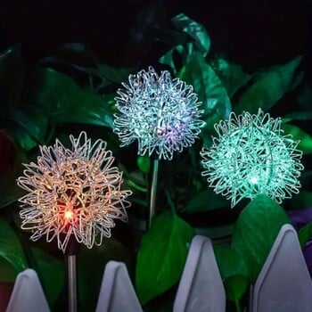 Solar Dandelion Wire Ball Garden Lamp Αδιάβροχο φωτιστικό τοπίου LED εξωτερικού χώρου，Φωτιζόμενη διακόσμηση κήπου