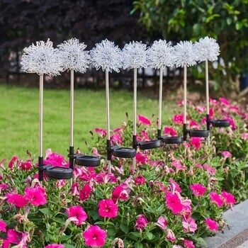 Solar Dandelion Wire Ball Garden Lamp Αδιάβροχο φωτιστικό τοπίου LED εξωτερικού χώρου，Φωτιζόμενη διακόσμηση κήπου