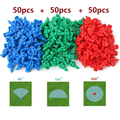 150 vnt 90/180/360° (PE) mikropurškiklis refrakcija automatizuojantis purkštuvas Purkštukas laistymo sistema Sodo vejos augalų vandens purkštuvas