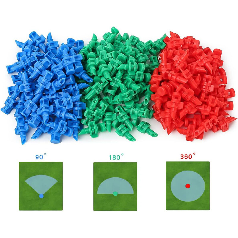 150 vnt 90/180/360° (PE) mikropurškiklis refrakcija automatizuojantis purkštuvas Purkštukas laistymo sistema Sodo vejos augalų vandens purkštuvas