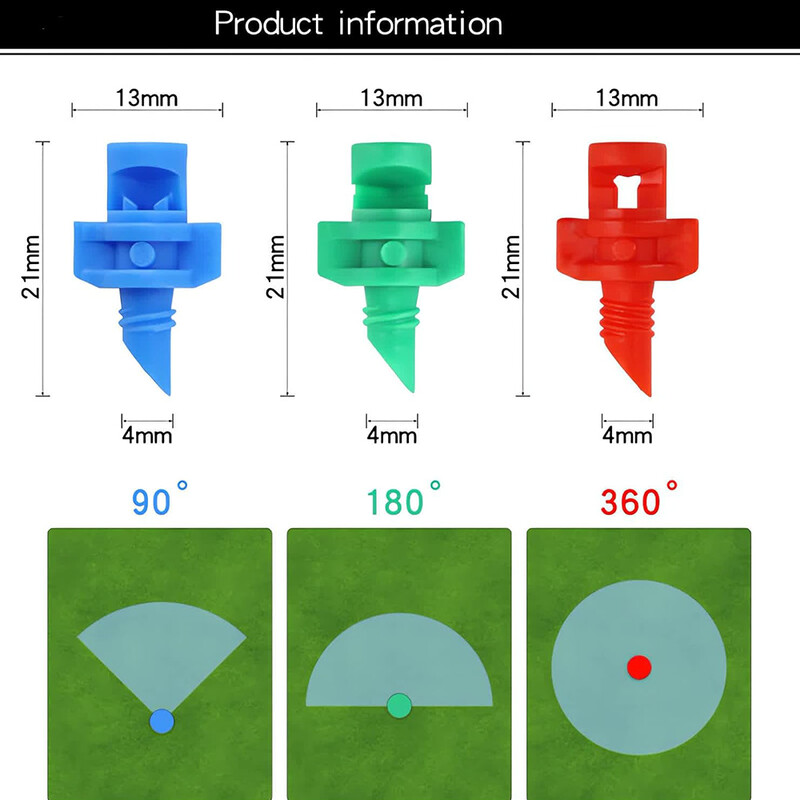 150 vnt 90/180/360° (PE) mikropurškiklis refrakcija automatizuojantis purkštuvas Purkštukas laistymo sistema Sodo vejos augalų vandens purkštuvas