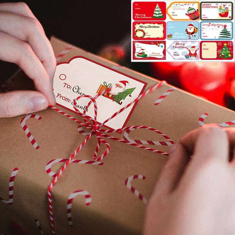 10 listov Veselé Vianoce Nálepky Darčeky Balenie Pečať Štítky Darček Pečenie Balenie Menovky Nálepky Obálky Papiernictvo Dekorácia