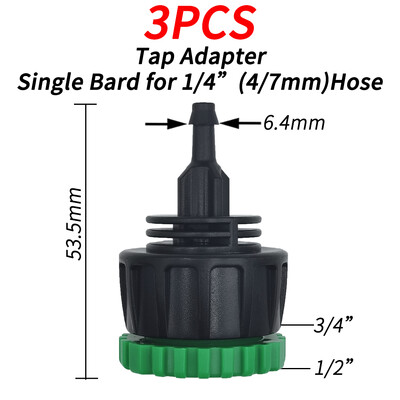 2-dielny rýchlospojkový adaptér s ostnatým konektorom 1/4 (ID 4 mm) alebo 3/8 palca (8 mm) na zavlažovanie záhrady a skleníka