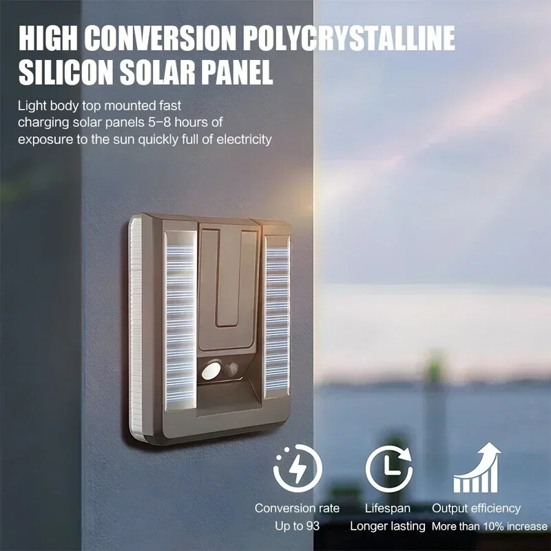 120° skladacie LED solárne nástenné svetlo Vonkajšie vodotesné záhradné svietidlo s pohybovým senzorom 3 režimy pouličné osvetlenie zdobí nádvorie