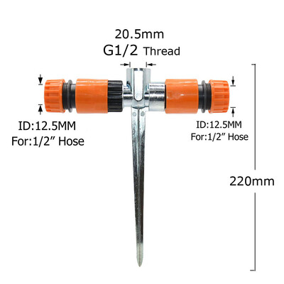 Nosač mlaznice za zalijevanje vrta Metalni 1/2" ženski navoj Raspršivač Šiljak Plastična hrpa u zemlju Priključci za navodnjavanje kap po kap