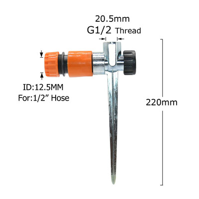 Nosač mlaznice za zalijevanje vrta Metalni 1/2" ženski navoj Raspršivač Šiljak Plastična hrpa u zemlju Priključci za navodnjavanje kap po kap
