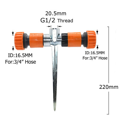 Nosač mlaznice za zalijevanje vrta Metalni 1/2" ženski navoj Raspršivač Šiljak Plastična hrpa u zemlju Priključci za navodnjavanje kap po kap