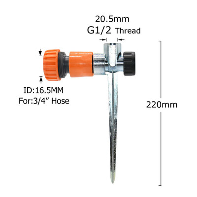 Nosač mlaznice za zalijevanje vrta Metalni 1/2" ženski navoj Raspršivač Šiljak Plastična hrpa u zemlju Priključci za navodnjavanje kap po kap