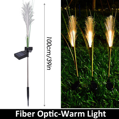 Simulované Reed LED solárne svetlá Fiber Optic vodotesné záhradné svietidlo Vonkajšie krajinné svietidlá pre terasu, záhradu, trávnik, dekoračné svetlo