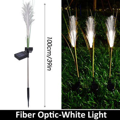 Simulované Reed LED solárne svetlá Fiber Optic vodotesné záhradné svietidlo Vonkajšie krajinné svietidlá pre terasu, záhradu, trávnik, dekoračné svetlo