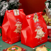 50 ks vianočných nugátových tašiek, vianočné novoročné párty, Santa Elk Cookie, plastové vrecko, vianočné potreby, snehová vločka, chrumkavé baliace vrecko