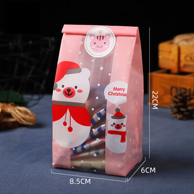 50 ks vianočných nugátových tašiek, vianočné novoročné párty, Santa Elk Cookie, plastové vrecko, vianočné potreby, snehová vločka, chrumkavé baliace vrecko