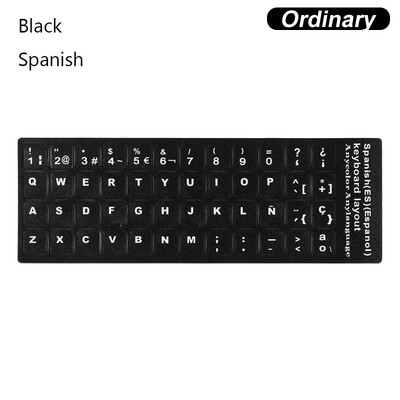 Anglų ispanų rusų arabų prancūzų šviečiančios klaviatūros lipdukai nešiojamam kompiuteriui stalinio kompiuterio klaviatūros naktinės šviesos dulkėms atsparus lipdukas