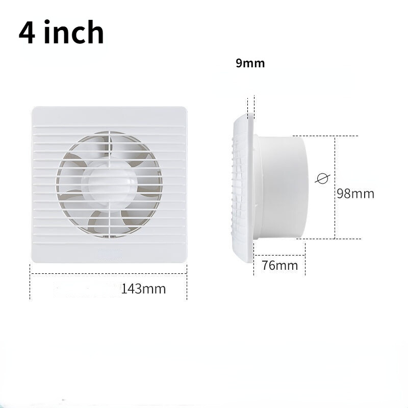 4"6"8" elszívó ventilátor WC erős néma elszívó ventilátor háztartási fali elszívó ventilátor szellőző ventilátor dropshippinghez