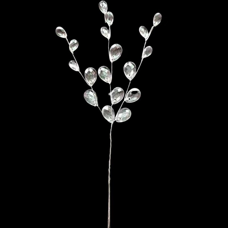 50 vienetų gražių krištolinių pumpurų šakelių Kūrybinis „pasidaryk pats“ krištolo gėlė, paprastas skaidrus dirbtinis puokštės vestuvių dekoravimas
