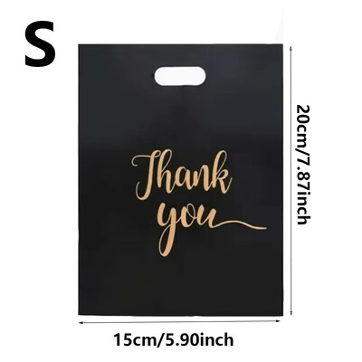 100 ks čierne plastové vrecko s poďakovaním, ručné darčekové balenie s poďakovaním, výročie, Vianoce, narodeniny, svadba, oslava