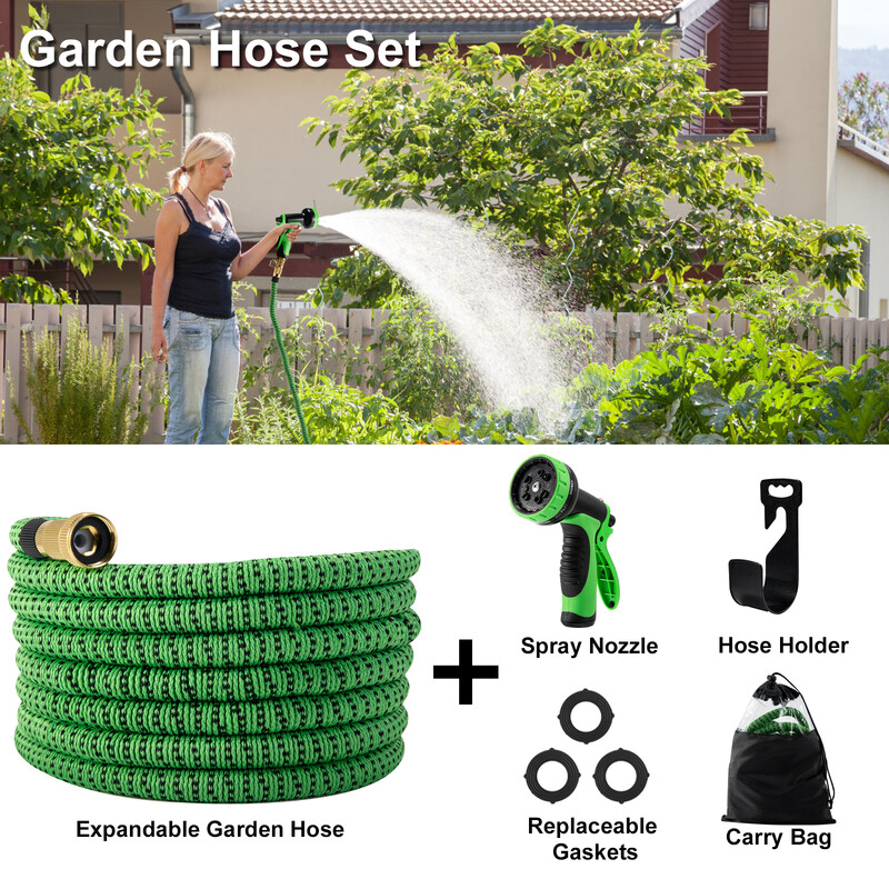 Σετ σωλήνων νερού κήπου Emulsion 15M Σετ διπλού μεταλλικού συνδέσμου υψηλής πίεσης Επεκτάσιμοι σωλήνες νερού για άρδευση κήπου αγροκτημάτων