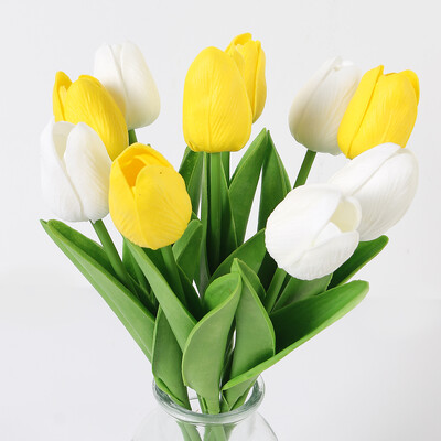 Buket umjetnog cvijeća od 10 komada tulipana 29 cm Real Touch PE lažno cvijeće za vjenčanje Dekoracija ceremonije Dekoracija kućnog vrta