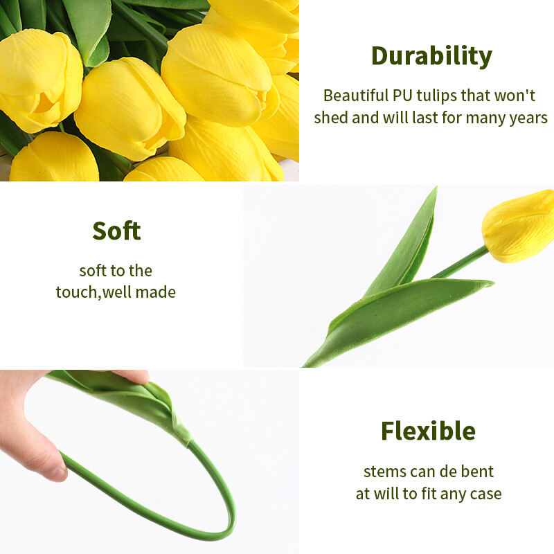 10 ks tulipánových umelých kvetov kytica 29 cm pravé dotykové PE umelé kvety na svadobnú dekoráciu obradnú dekoráciu domácu záhradnú dekoráciu