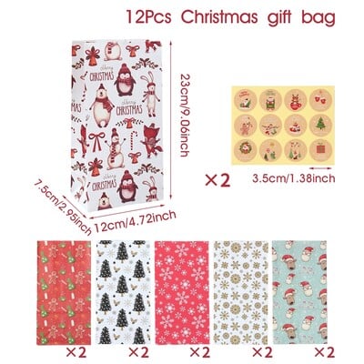 Božićne kraft papirne vrećice Sretan božićni ukras za dom 2024. Poklon vrećice Božićni ukrasi Navidad Natalni novogodišnji dar 2025.