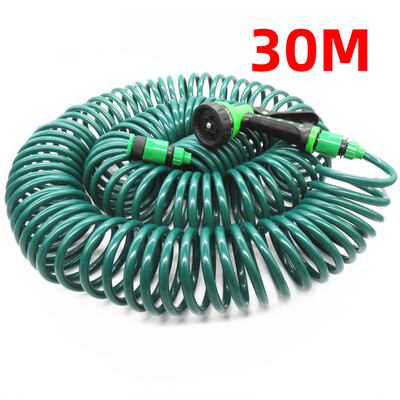 7,5M/15M/30M Ανασυρόμενο πηνίο Magic Flexible Garden Water Hose Cleaning Car Cleaning Spring Pipe Plastic λάστιχο φυτό ποτίσματος με πιστόλι ψεκασμού