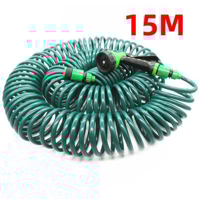 7,5M/15M/30M Ανασυρόμενο πηνίο Magic Flexible Garden Water Hose Cleaning Car Cleaning Spring Pipe Plastic λάστιχο φυτό ποτίσματος με πιστόλι ψεκασμού