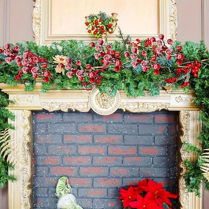 1/5/10 kom. Umjetno voće Snježne matirane stabljike crvenih bobica Realistične živopisne božićne dekoracije za drvce DIY rukotvorine Dekoracije vjenčanja