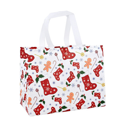 Χριστουγεννιάτικη τσάντα τσάντα με χερούλια Άγιος Βασίλης Χιονάνθρωπος Καραμέλα Δώρο Τσάντα Συσκευασία Χαρούμενα Χριστούγεννα Πρωτοχρονιά Διακόσμηση πάρτι Noel Θήκη αγορών