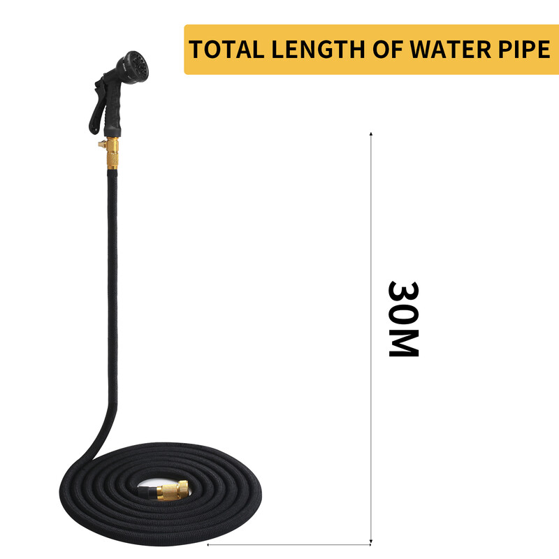 50/75/100Ft išplečiama sodo žarna su 8 funkcijų purškimo antgaliu Vandens žarna išsiplečiantis vandens vamzdis sodo laistymui automobilių plovimui