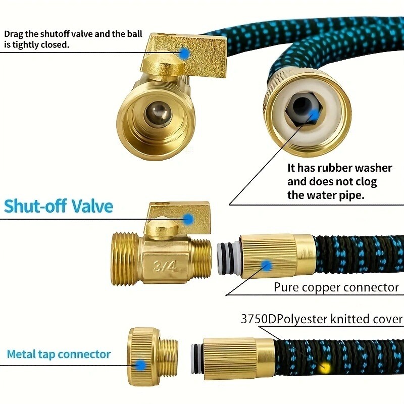 25FT/50FT/75FT/100FT Aukšto slėgio daugiafunkcis vandens pistoletas Teleskopinė žarna Išplečiama laistymo sodo įrankiai Sodo žarna