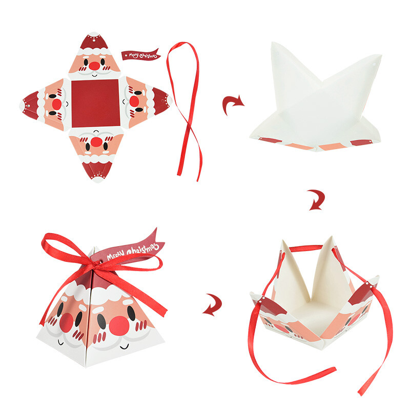 10 db Boldog karácsonyi cukorka süti ajándék csomag dobozok táskák szalaggal Navidad Natal Noel újévi 2023 party dekorációs kellékek