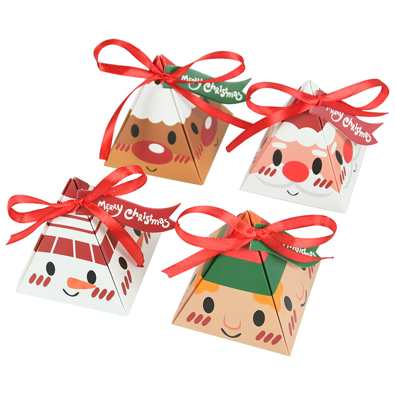 10 db Boldog karácsonyi cukorka süti ajándék csomag dobozok táskák szalaggal Navidad Natal Noel újévi 2023 party dekorációs kellékek
