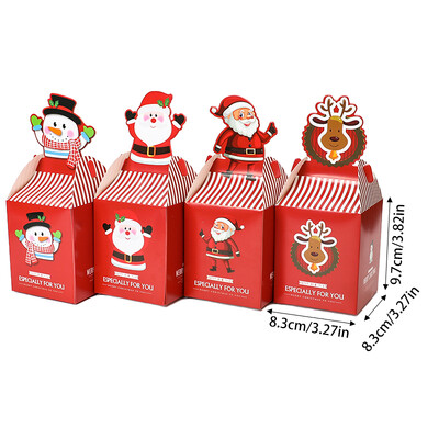 4 ks vianočných darčekových krabičiek na cukrovinky, Santa Claus, snehuliak, baliace vrecká na sušienky, veselé vianočné dekorácie do domácnosti, Navidad Nový rok 2025