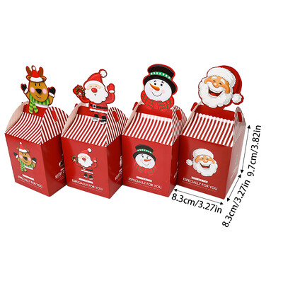4 ks vianočných darčekových krabičiek na cukrovinky, Santa Claus, snehuliak, baliace vrecká na sušienky, veselé vianočné dekorácie do domácnosti, Navidad Nový rok 2025