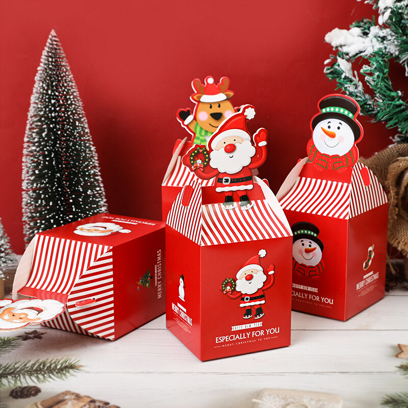 4 ks vianočných darčekových krabičiek na cukrovinky, Santa Claus, snehuliak, baliace vrecká na sušienky, veselé vianočné dekorácie do domácnosti, Navidad Nový rok 2025